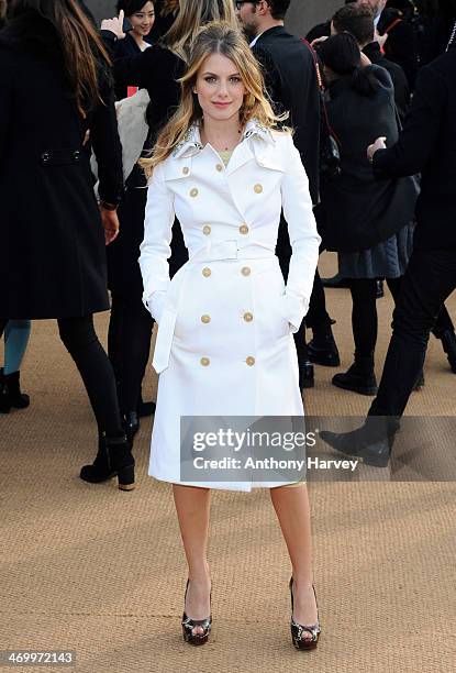 Melanie Laurent attends the Burberry Prorsum show at London Fashion Week AW14 at Kensington Gardens on February 17, 2014 in London, England.