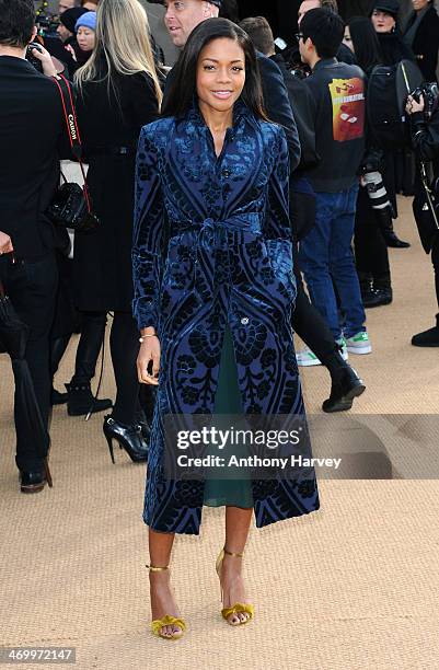 Naomie Harris attends the Burberry Prorsum show at London Fashion Week AW14 at Kensington Gardens on February 17, 2014 in London, England.