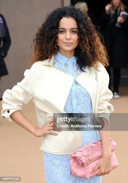 Kangana Ranaut attends the Burberry Prorsum show at London Fashion Week AW14 at Kensington Gardens on February 17, 2014 in London, England.