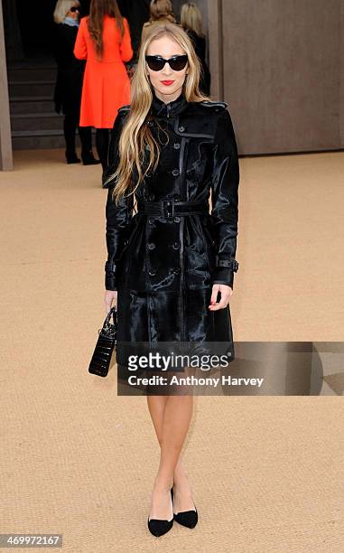 Harley Viera-Newton attends the Burberry Prorsum show at London Fashion Week AW14 at Kensington Gardens on February 17, 2014 in London, England.