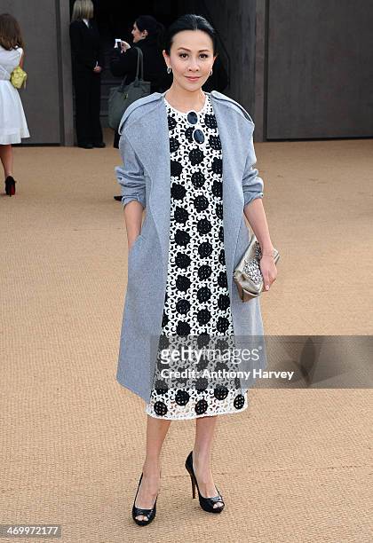 Carina Lau attends the Burberry Prorsum show at London Fashion Week AW14 at Kensington Gardens on February 17, 2014 in London, England.