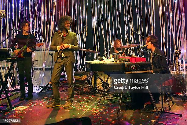 Steven Drozd and Wayne Coyne of The Flaming Lips and Ben Folds perform during the 2014 Bonnaroo Lineup Announcement Megathon at House of Vans on...