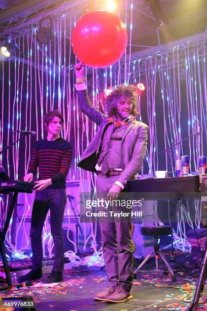 Steven Drozd and Wayne Coyne of The Flaming Lips performs during the 2014 Bonnaroo Lineup Announcement Megathon at House of Vans on February 7, 2014...