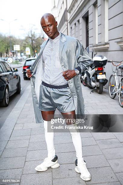 Papis Loveday attends the Bomberg Launch Event on April 16, 2015 2015 in Munich, Germany.