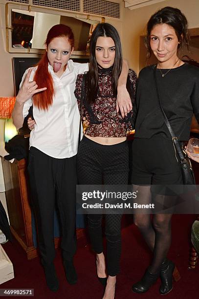 Natalie Westling, Kendall Jenner and guest attend the launch of LOVE special editions at George on February 17, 2014 in London, England.