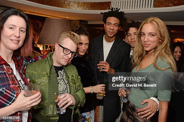 Cozette McCreery, Sid Bryan, Lulu Kennedy, Charlie Casely-Hayford, Sean Frank and Phoebe Collings-James attend the launch of LOVE special editions at...