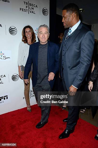 Executive producer Michael Strahan and Tribeca Film Festival co-founder Robert De Niro attend the Tribeca/ESPN Sports Film Festival Gala for the...