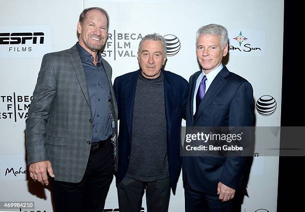 Bill Cowher, Tribeca Film Festival co-founder Robert De Niro, and Sean Mcmanus, Chairman of CBS Sports, attend the Tribeca/ESPN Sports Film Festival...