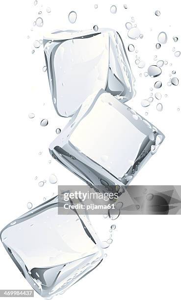 ice cubes and water bubbly - ice cube stock illustrations