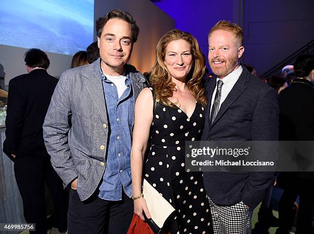Charlie McKittrick, Ana Gasteyer, and Jesse Tyler Ferguson attend the Good Shepherd Services Spring Party 2015 hosted by Isaac Mizrahion on April 16,...
