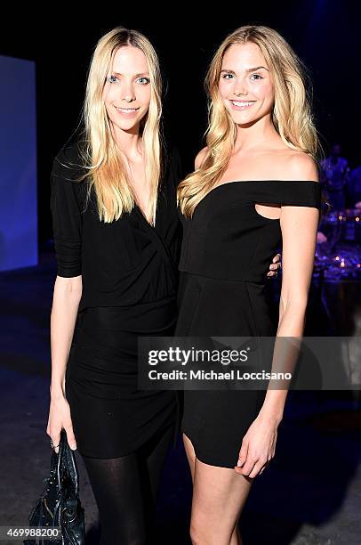 Models Hildie Girstad and Dani Seitz attend the Good Shepherd Services Spring Party 2015 hosted by Isaac Mizrahi on April 16, 2015 in New York City.