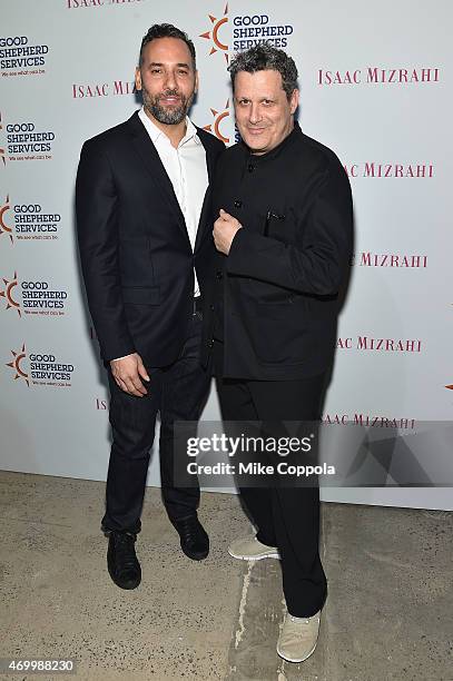 Arnold Germer and Isaac Mizrahi attend the Good Shepherd Services Spring Party 2015 hosted by Isaac Mizrahion on April 16, 2015 in New York City.