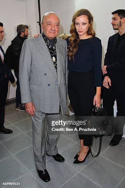 Mohamed Al-Fayed and Camilla Al Fayed attend the Issa show at London Fashion Week AW14 at on February 17, 2014 in London, England.