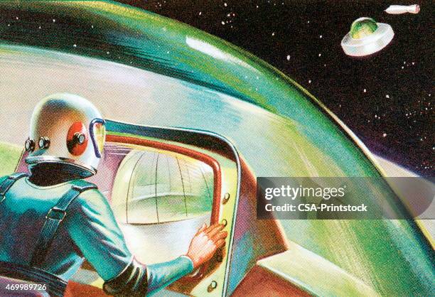 spaceship - astronaut stock illustrations