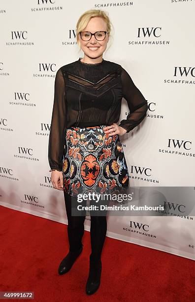 Actress Alison Pill attends the IWC Schaffhausen Third Annual "For the Love of Cinema" Gala during the Tribeca Film Festival on April 16, 2015 in New...