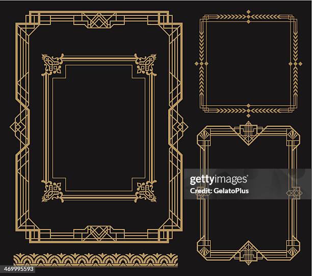 stockillustraties, clipart, cartoons en iconen met set of art frames with various designs - kaderrand