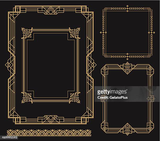 set of art frames with various designs - luxury stock illustrations