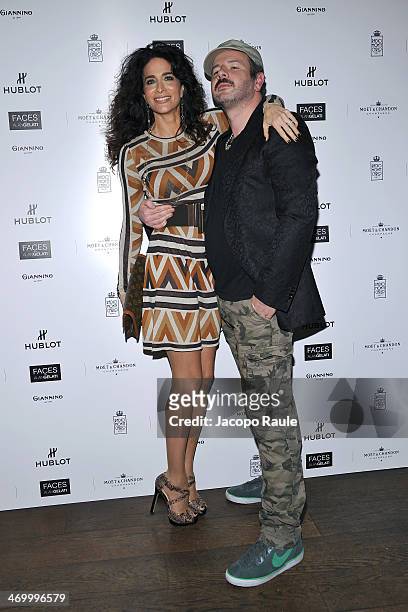 Randi Ingerman and Alan Gelati attend 'The Faces' Opening Exhibition on February 17, 2014 in Milan, Italy.