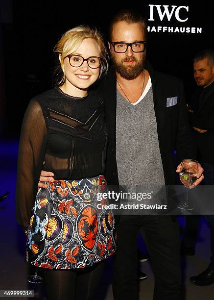 Actors Alison Pill and Joshua Leonard attend the IWC Schaffhausen Third Annual "For the Love of Cinema" Gala during the Tribeca Film Festival on...
