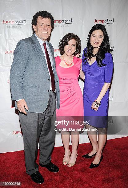 Nicholas Kristof, Naila Bolus and Sheryl WuDunn attend the Scribbles To Novels 10th Anniversary Gala at Pier Sixty at Chelsea Piers on April 16, 2015...