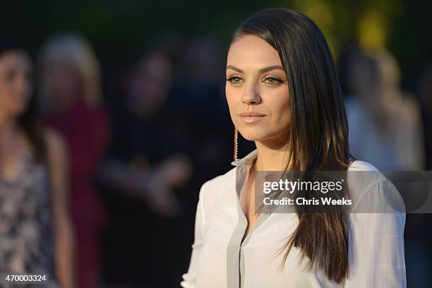 Actress Mila Kunis attends the Burberry "London in Los Angeles" event at Griffith Observatory on April 16, 2015 in Los Angeles, California.