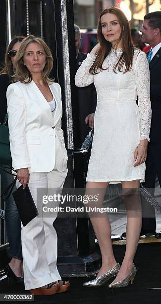 Actress Saffron Burrows and spouse Alison Balian attend the premiere of Warner Bros. Pictures' "The Water Diviner" at the TCL Chinese Theatre on...