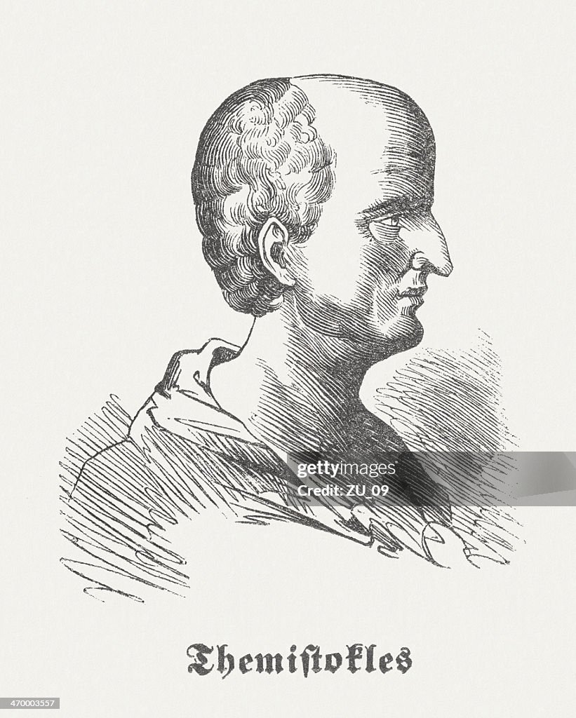 Themistocles (c.525 BC-c.459 BC) Athenian statesman, wood engraving, published 1864