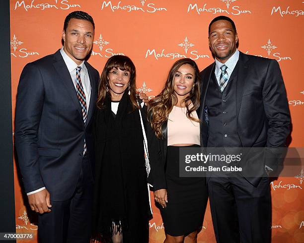 Tony Gonzalez, Judy Gonzalez, October Gonzalez and executive producer Michael Strahan attend the 2015 Tribeca/ESPN Sports Film Festival Gala After...