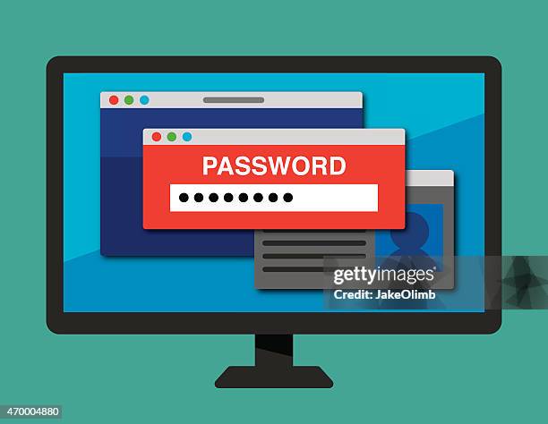 illustrations, cliparts, dessins animés et icônes de le mot de pass'ordinateur - password