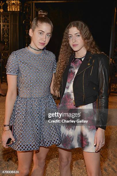 Sama Abu Khadra and Haya Abu Khadra attend the Burberry "London in Los Angeles" event at Griffith Observatory on April 16, 2015 in Los Angeles,...