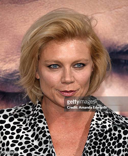 Actress Peta Wilson arrives at the Los Angeles premiere of "The Water Diviner" at the TCL Chinese Theatre IMAX on April 16, 2015 in Hollywood,...