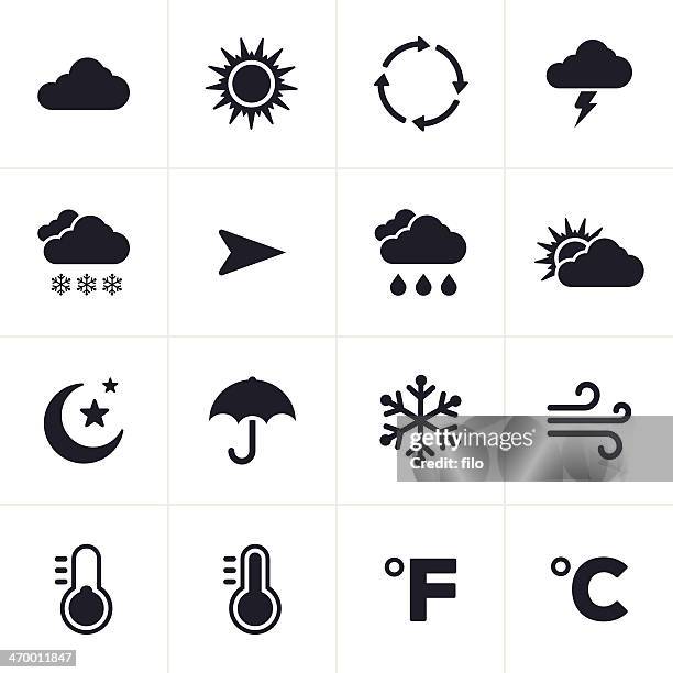 weather icons - weather map stock illustrations