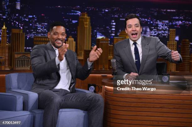 Will Smith visits "The Tonight Show Starring Jimmy Fallon" at Rockefeller Center on February 17, 2014 in New York City.