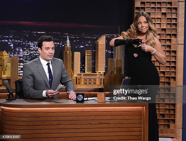 Mariah Carey visits "The Tonight Show Starring Jimmy Fallon" at Rockefeller Center on February 17, 2014 in New York City.