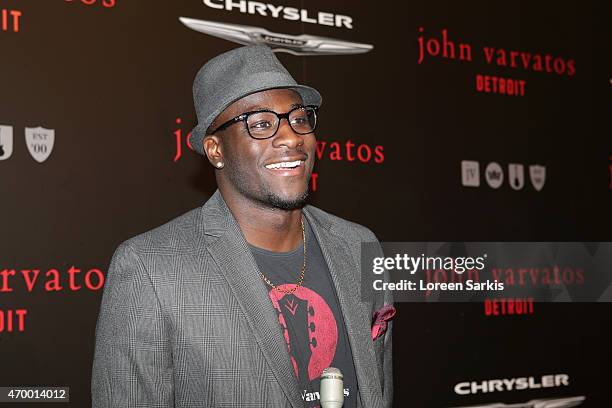 American football player Devin Gardner attends John Varvatos Detroit Store Opening Party hosted by Chrysler on April 16, 2015 in Detroit, Michigan.