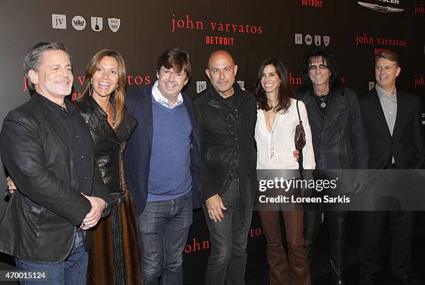 Dan Gilbert, Jennifer Gilbert, Francois Olivier, John Varvatos, Alice Cooper, John Varvatos, Joyce Varvatos and Al Gardner attend John Varvatos...