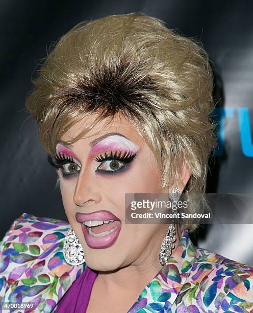 Drag queen Magnolia Crawford attends Logo's 'RuPaul's Drag Race' season 6 premiere party at Hollywood Roosevelt Hotel on February 17, 2014 in...