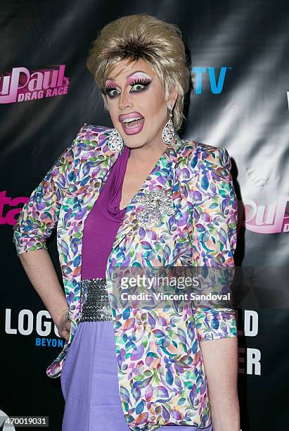 Drag queen Magnolia Crawford attends Logo's 'RuPaul's Drag Race' season 6 premiere party at Hollywood Roosevelt Hotel on February 17, 2014 in...