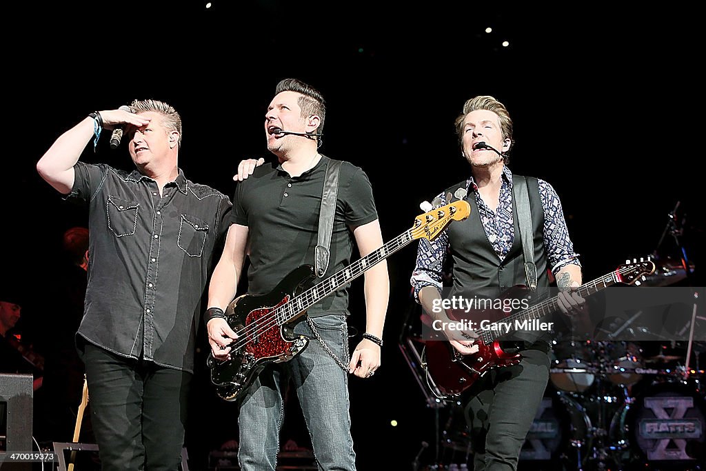 Rascal Flatts Rodeo Gary LeVox, Jay DeMarcus and Joe Don Rooney of Rascal Flatts perform ...