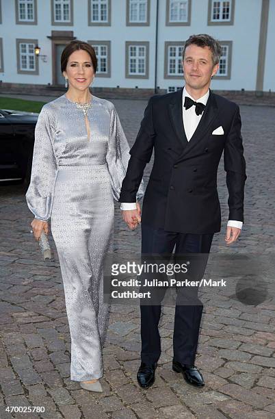 Crown Prince Frederik and Crown Princess Mary of Denmark attend a Gala Dinner at Fredensborg Palace on the evening of Queen Margrethe II of Denmark's...
