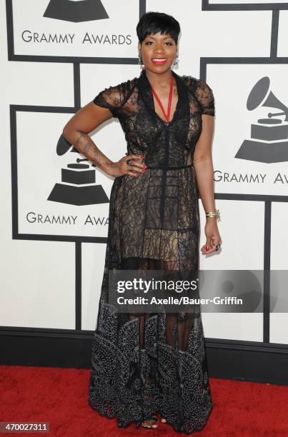 Singer Fantasia Barrino arrives at the 56th GRAMMY Awards at Staples Center on January 26, 2014 in Los Angeles, California.