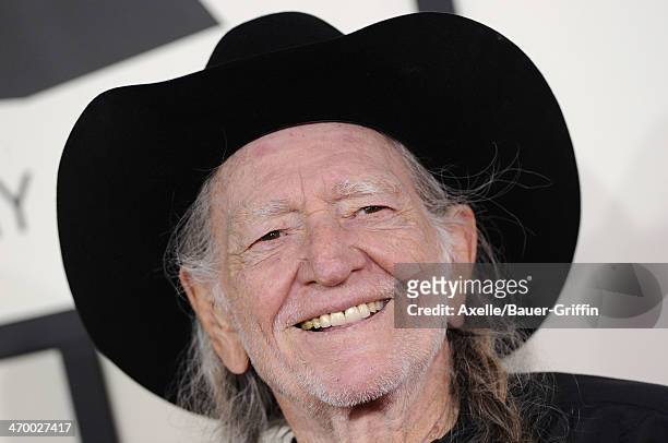 Singer Willie Nelson arrives at the 56th GRAMMY Awards at Staples Center on January 26, 2014 in Los Angeles, California.