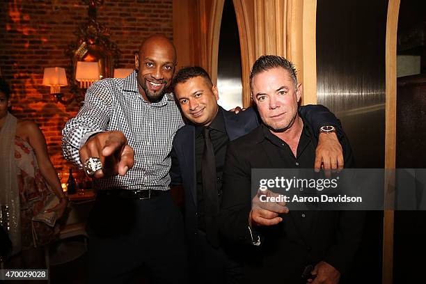 Alonzo Mourning, Kamal Hotchandani and Shareef Malnik attend Louis XIII Cognac Hosts Celebration In Honor Of Haute Living CEO, Kamal Hotchandani's...