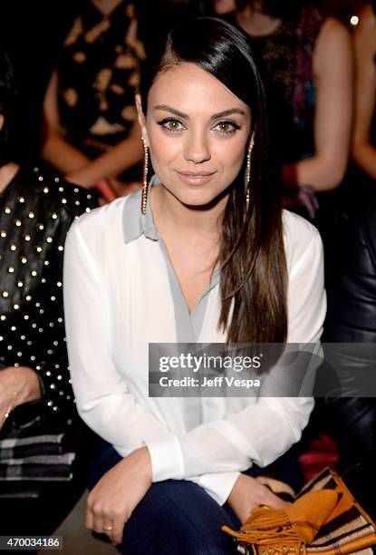 Actress Mila Kunis attends the Burberry "London in Los Angeles" event at Griffith Observatory on April 16, 2015 in Los Angeles, California.