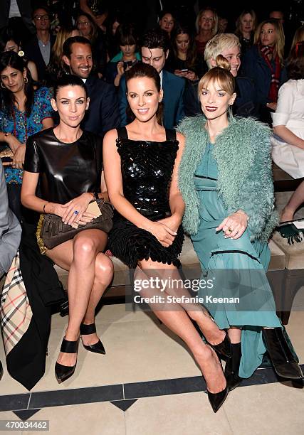 Model Liberty Ross and actors Kate Beckinsale and Jaime King attend the Burberry "London in Los Angeles" event at Griffith Observatory on April 16,...