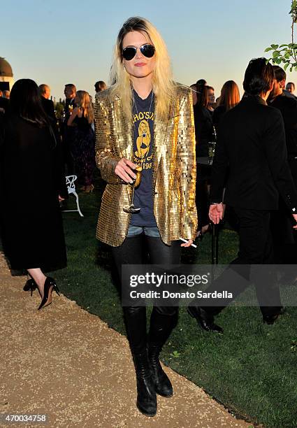 Musician Alison Mosshart of The Kills attends the Burberry "London in Los Angeles" event at Griffith Observatory on April 16, 2015 in Los Angeles,