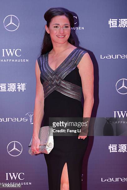 Laureus World Sportsperson of the Year 2015 with a disability nominee and Cyclist Sarah Storey of United Kingdom attends the 2015 Laureus World...