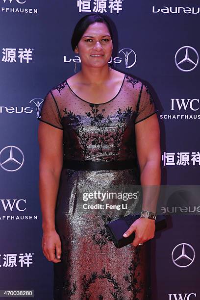 Laureus World Sportswoman of the Year 2015 nominee and Shot Putter Valerie Adams of New Zealand attends the 2015 Laureus World Sports Awards at...