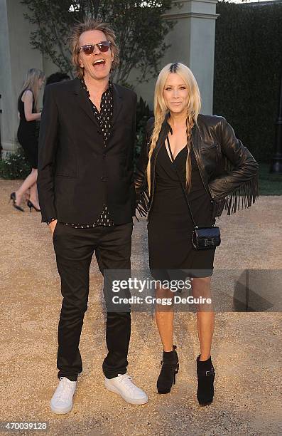 Musician John Taylor and Gela Nash attend the Burberry "London in Los Angeles" event at Griffith Observatory on April 16, 2015 in Los Angeles,...