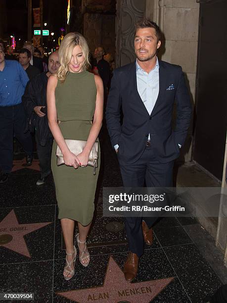 Chris Soules and Whitney Bischoff are seen in Hollywood on April 16, 2015 in Los Angeles, California.